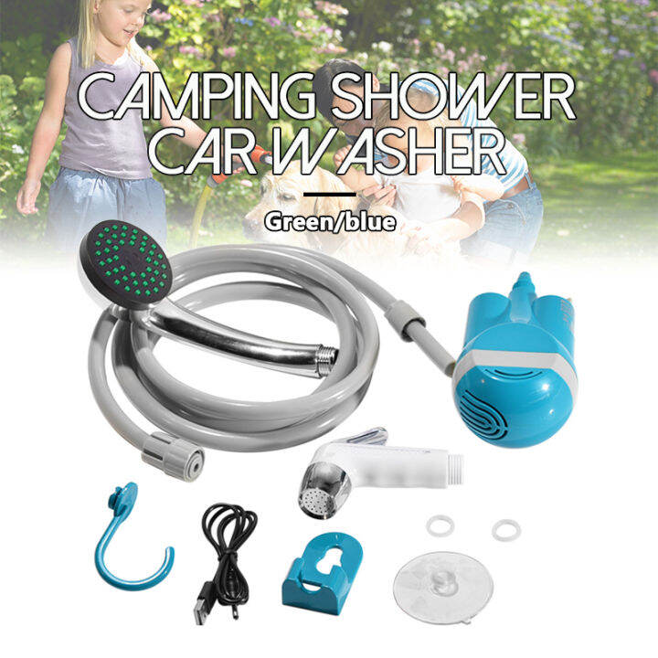 Car Washing Outdoor Shower Head Suit 12V Pressure Pump Portable Camping