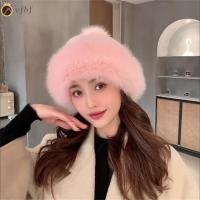 VFBF ของขวัญ ผู้หญิง ฤดูหนาว Faux Fur Hat หมวก Beanie Pom Pom Ball หมวกสกี