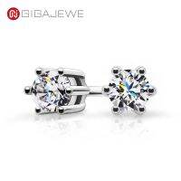 GIGAJEWE Moissanite 0.2ct ทั้งหมด3มม. VVS1ตัดกลม925ต่างหูเงินทรงยาวผ่านการทดสอบแฟชั่นเหรียญแห่งความรักผู้หญิงของขวัญเด็กผู้หญิง