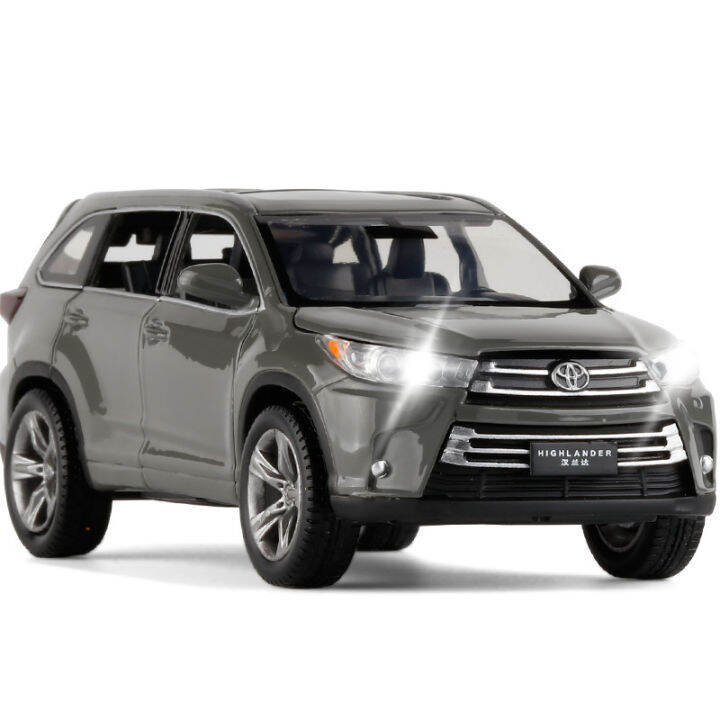 2018-toyota-highlander-alloy-car-model-warrior-sound-and-light-toy-car-six-open-823502-boxed-off-road