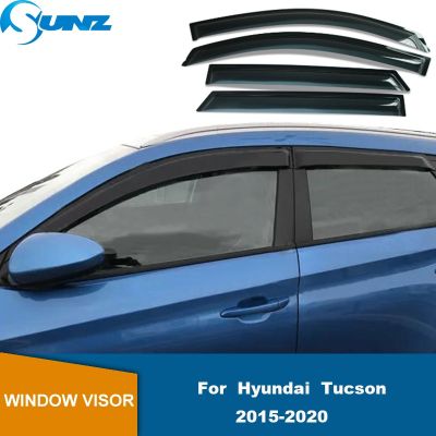 คิ้วกระจกรถข้างสำหรับ Hyundai Tucson 2015 2016 2017 2018 2019 2020ที่บังลมกันน้ำฝนแผงกันลมติดกระจกรถยนต์หน้าต่างกระจกกันฝนรถยนต์