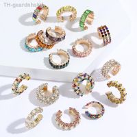 【hot】▼✓  Fashion Small C Ear  Earrings for Colorful Rhinestone Earring Clip Cuff Piercing