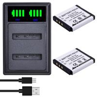 2 battery 1 charger Batmax 1500Mah NP-50 NP50 Battery+LED Dual Charger With Type C Port For FUJIFILM For Pentax D-Li68 For KODAK KLIC-7004 K7004