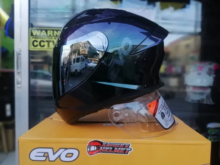 Evo Svx Prizm Aquamarine Full Face Dual Visor Helmet Free Clear Lens