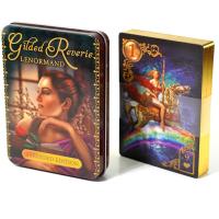 Gilded Reverie Lenormand Tarot Deck ในกล่องดีบุก Gilded Edge สำหรับการ์ดเกมทำนายดวงชะตา