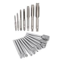 【cw】 7Pcs To M12 Metal Hand Screw Machine Metric Taper Plug  amp; 10Pcs 1/8 Inch (3Mm) Shank Woodworking Carving Tools