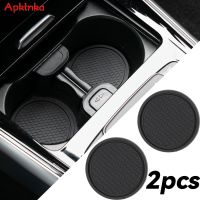 ✉▩▫ 2PCS Universal Black Car Auto Cup Holder Insert Coaster Anti-slip Pad Mats For VW Honda Volvo Tesla Toyota Audi BMW Accessories