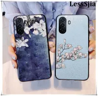 เคสมือถือสำหรับ Huawei Nova Y70 Y71 ฝาหลังประกายดอกไม้แมกโนเลียป้องกันการเกิดออกซิเดชันกันตกซิลิโคนแบบนิ่มสำหรับสาว Huawei Nova Y71 เคสใส่โทรศัพท์