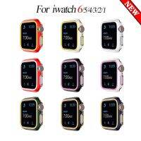 Suitable for Apple Watch 6 electroplating half-pack anti-scratch protective shell iwatchSE543PC two-color suspension carved case