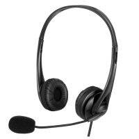 Microphone 3.5mm/USB Plug Noise Cancelling Over-Ear Headphone with Mic Volume Control for for Skype,Black