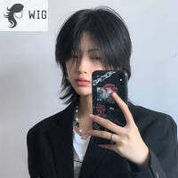 【จัดส่งภายใน 3 วัน】 .High-end วิกผมผู้ชายผมสั้น mullet หัว neutral super หล่อหางหมาป่าหัวฉีกขาด man mid-point cool Saquan