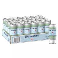 San Pellegrino Sparkling Mineral Water Can 330 ml น้ำแร่อัดแก๊สธรรมชาติ ขนาด 330 ml กระป๋อง 24 กระป๋อง