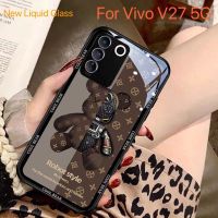 ↂ▥ เคส Vivo V27 5G V25 V25E V27 Pro V23E V25Pro V23 V21 V21E IQOO X7Z X7 Y36 Y35 Y33s Y16 Y02S Y21 Y21T Y73 Y76 Y15A Y15S 5G เคสโทรศัพท์มือถือแบบแก้ว กันรอยกล้อง ลายหมี สําหรับ