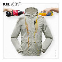 【Huieson】แจ็คเก็ตกันลมสำหรับผู้ชาย,แจ็คเก็ตเสื้อผ้าลำลองเนื้อบางชั้นเดียวระบายอากาศชุดว่ายปีนเขากันลมและเสื้อแจ็คเก็ตกันฝน