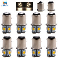 YM E-Bright 8 PCS P21W 1156 BA15S BAU15S PY21W 1157 BAY15D BA15D P215W 5050 Auto Car Turn Signal Light 12V LED Bulbs Warm White