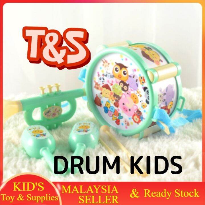 hhhoZf3z T S Baby Drum Kids Musical Instrument Trumpet Drumstick Baby