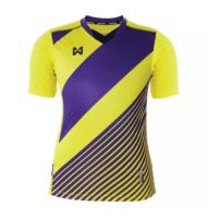 WARRIX SPORT เสื้อฟุตบอลพิมพ์ลาย WA-1523  ( สีเหลือง-ม่วง )