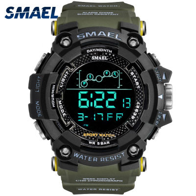 บุรุษนาฬิกาทหารกันน้ำ SMAEL นาฬิกาสปอร์ตกองทัพ Led นาฬิกาข้อมือดิจิตอล Stopwatches สำหรับชาย1802 Relógio Masculino นาฬิกา