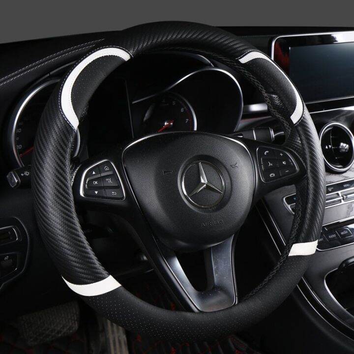 【ส่งจากกรุงเทพ】carbon fiber leather ปลอกพวงมาลัย ปลอกหุ้มพวงมาลัย หนัง