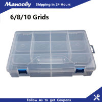 Manooby ใหม่10ช่องเซลล์ที่มีสีสันเครื่องประดับแบบพกพากล่องเก็บเครื่องมือภาชนะแหวนชิ้นส่วนอิเล็กทรอนิกส์สกรูลูกปัดออแกไนเซอร์เคสพลาสติก