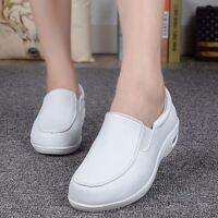 รองเท้าสตรีสีขาวสุภาพสตรีแพลตฟอร์มแบบสบาย ๆ แฟลตเบาะลมรองเท้า Slip-On