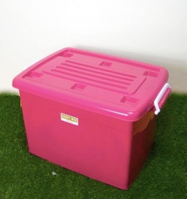 กล่องพลาสติก มีล้อ กล่องใบใหญ่ 75ลิตร สีหวาน กล่องเก็บของ สีมินิมอล