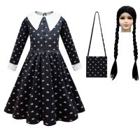 △ Adams family cos เสื้อผ้า วันฮาโลวีน วันพุธ Adams black dress ชุดคอสเพลย์ จุด