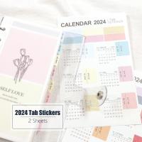 MyPretties 2 Sheets/Set 2023 2024 Calendar Tab Stickers Planner Monthly Schedule Mark Agenda Stationery Stickers N.1387 N.1451 Stickers Labels