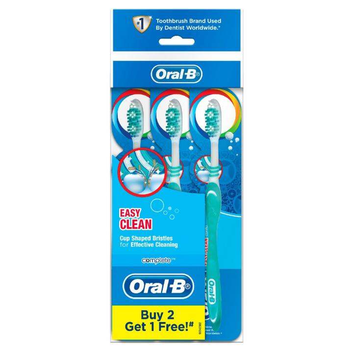 Oral-B Complete Easy Clean (Soft) Manual Toothbrush 3 Count - PolyBag ...