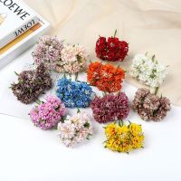 【LZ】✜♞  6 pçs seda artificial cravo buquê para festa de casamento decoração para casa diy casa jardim scrapbook mini flores artificiais