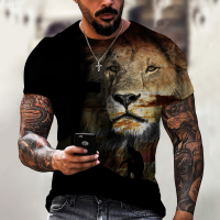 2023 NEW Jesus T-shirt Casual Sleeve Shorts 3d Printed Lion Pattern Mens Summer Fashion Street Clothing fashion t-shirt