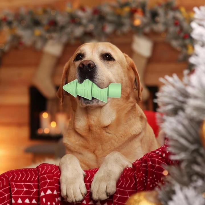dog-toothbrush-chew-toy-teeth-cleaning-toys-for-dog-chewing-christmas-tree-shape-tpr-pet-squeaky-interactive-toys-with-good-elasticity-for-training-cleaning-teeth-fine