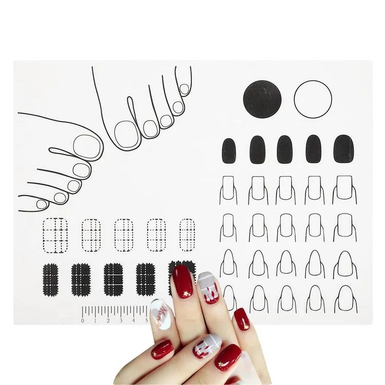 Nail Sticker Guide Mat Silicone Manicure Training Acrylic Nail Mat Trainer  Sheet