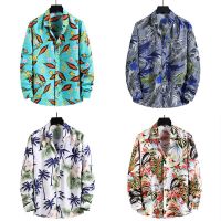 HOT14★Autumn New Mens Long-sleeved Polo Shirt Fashion Cal Printing Lapel Shirt