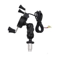 Motorcycle Phone Holder Fork Stem Mount GPS Navigation USB Charger Bracket for for Yamaha YZF R6 2006-2017 R1M Cellphone Stand