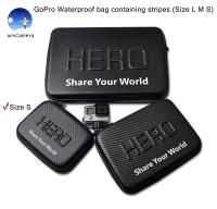 GoPro กระเป๋ากันน้ำ ลายเคฟล่า ใส่ได้กับ GoPro Hero 11/10/9/8/7/6/5/4/3 SJCam YI ฯลฯ (มีไซส์ L M S) GoPro Waterproof bag containing stripes (Size L M S), GoPro, SJCam, YI, and other accessories can be instal