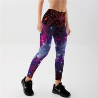 Qickitout Leggings Womens Star Universe Shines Galaxy Purple 3D Print PANTS Women High Waist Pants Trousers Fitness Top Sales