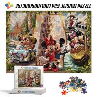 Disney Cartoon 1000 Pieces Jigsaw Puzzles for Adults Mickey Mouse Anime Cardboard Puzzles Educational Tangram Toys for Children