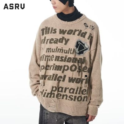 ASRV เสื้อกันหนาว ผช เสื้อกันหนาว ผู้ชาย สเวตเตอร์ชาย sweaters for men เสื้อถักแบบสวมหัวคอกลมสำหรับผู้ชายเสื้อแขนยาวแฟชั่นเสื้อกันหนาวเอนกประสงค์ใหม่