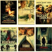 Leonardo DiCaprio ภาพยนตร์คลาสสิก TITANIC THE REVENANT BLOOD Retro โปสเตอร์ Home Room Wall ภาพวาดตกแต่งบ้าน New