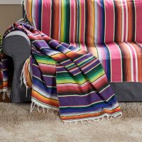 Mexican Sofa Blanket Party Tablecloth Table Flag Ethnic Style Sofa Cover Bed End Towel Woven Tassel Beach Blanket Beach Mat