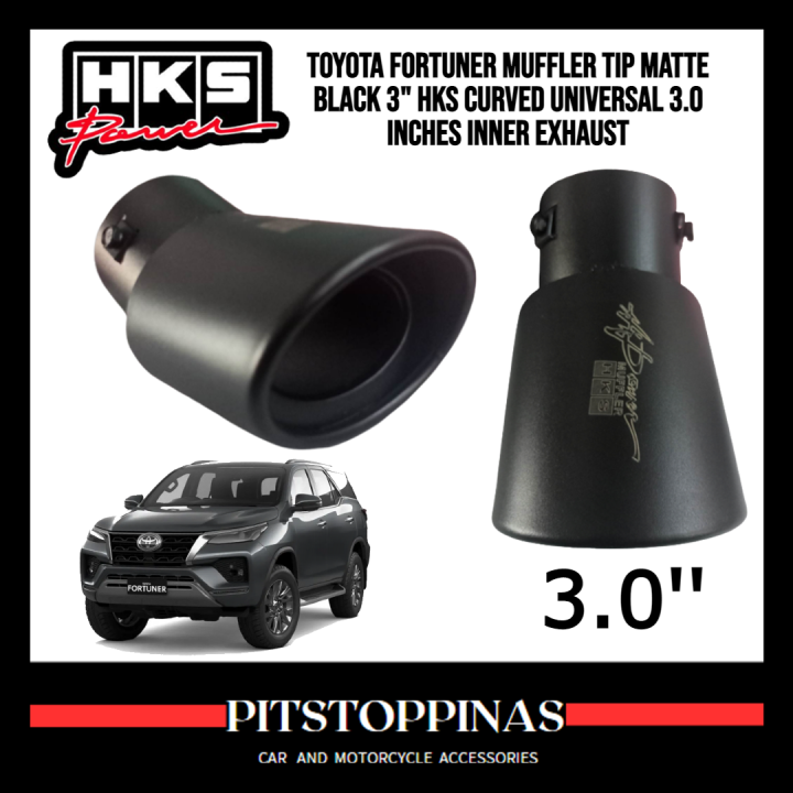 Toyota Fortuner MUFFLER TIP MATTE BLACK 3" HKS Curved Universal 3.0