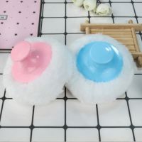 4PCS Baby Talcum Powder Puff Baby Make Up Sponges For Face with Short Handle (Blue and Pink for Each 2pcs)