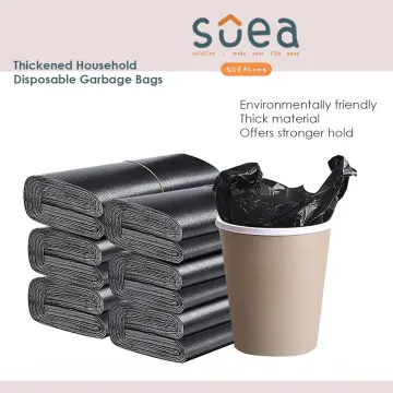 50pcs/pack Household Thickened Black Garbage Bag, Disposable Vest Style  Portable Plastic Bag