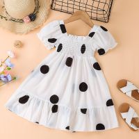 【Ladies shop】2022ใหม่ ChildrenSummer BabyPuff แขนชุดเด็กวัยหัดเดินทารก Dot PrintsDress FashionClothes