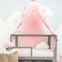 Mosquito Net Door Bed Canopy Round Dome Pink Gray Princess Bed Play Tent Room Decoration For Baby Kids Bedcover Bedding Cotton