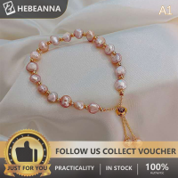 hebeanna สร้อยข้อมือไข่มุกธรรมชาติบาร็อคเซ็กซี่สำหรับผู้หญิงสร้อยข้อมือแฟชั่นสร้อยข้อมือผู้หญิงเครื่องประดับเกาหลีใต้