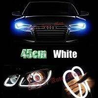 แถบไฟ Led Drl แบบยืดหยุ่นสำหรับไฟหน้ารถ2X45ซม. สีขาวสำหรับวิ่งกลางวันสไตล์เรโทร Diy