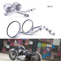 ROAOPP 2 PcsPair Cermin Motosikal R Kembali กระจกนูนข้างขนาด8มม. สำหรับ Harley Sportster 883 1200 Besi 883 Dyna หางอ่อน Fatboy