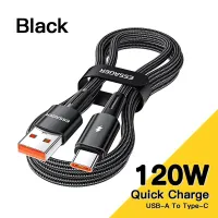 Essager สาย USB ชนิด C 120W สายชาร์จเร็ว67W 6A ชาร์จเร็วสำหรับ Xiaomi 12Pro Redmi K50 Note 11Pro สีดำ Shark5 Pro สายแปลง